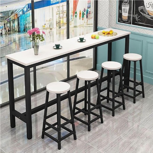 Fin Kitchen Bar Table Counter Breakfast Dining Table Coffee Table Strong Metal Legs