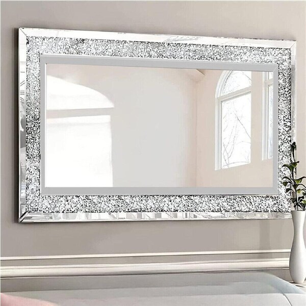 Fin Xxxl Large Gorgeous Diamond Wall Mirror Crushed Crystal Long Full Length Mirror