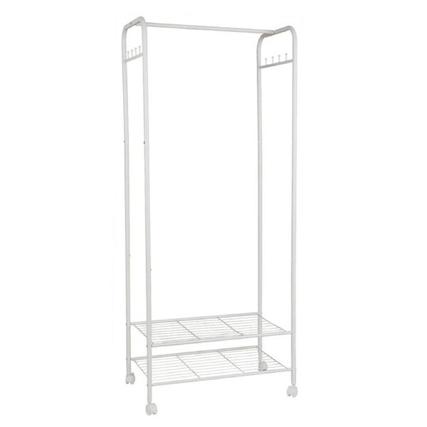 Fin Heavy Duty Open Wardrobe Clothes Rail Rolling Hanging Garment Rack On Wheel 5Ft