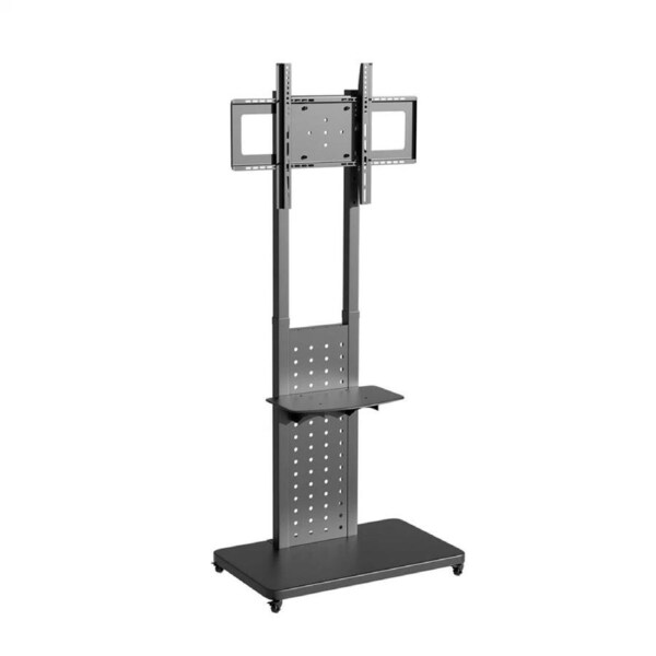Fin Heavy Duty Tv Floor Stand On Wheels 32''-65'' Rolling Tv Cart Height Adjustable