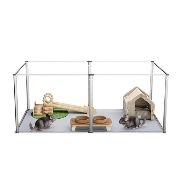 Fin 6 Panel Clear Acrylic Playpen Fertility Fence Whelping Box Fr Small Animal W Mat