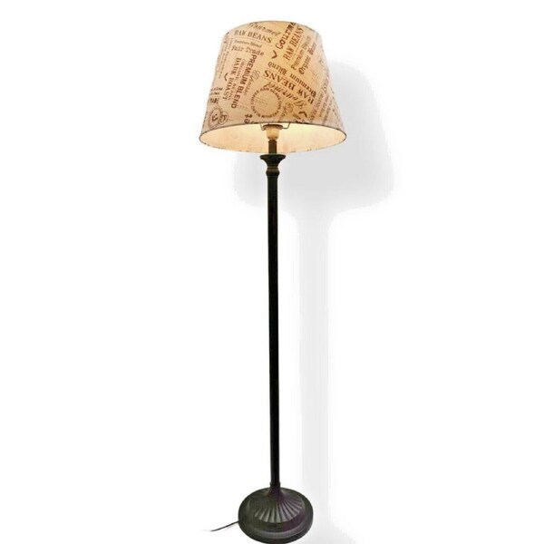 Fin Antique Black Colour Resin Floor Lamp Antique Black Stand Reading Lighting Shade