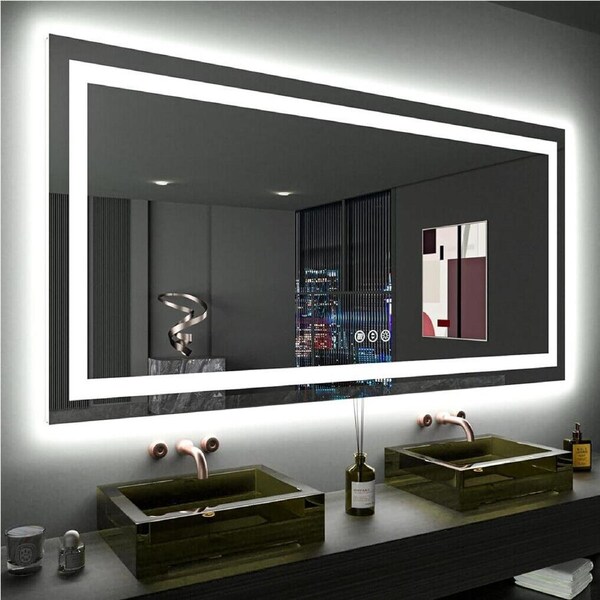 Fin 1600Mm Huge Led Bathroom Mirror Dual Lights Makeup Mirror Anti-Fog Dimmable Au