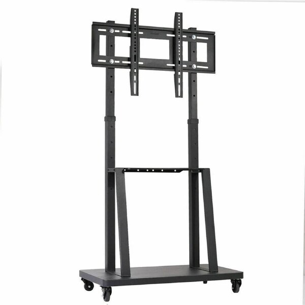 Fin Heavy Duty Mobile Tv Stand Cart W/ Shelf Mount For Extra Large Flat Panel Up 80"