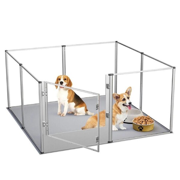 Fin Versatile Sleek Thick Acrylic Pet Playpen Dog Puppies Run Kennel Rabbit Play Pen