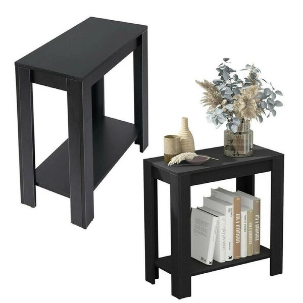 Fin Vintage Bedside End Table Sofa Side Table With Storage Shelf For Small Spaces Au