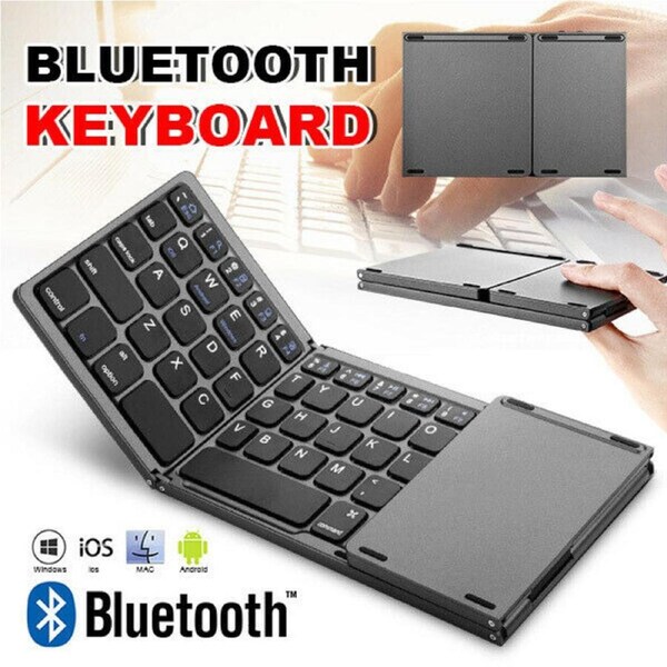 Mini Foldable Bluetooth \ Wireless Keyboard Touchpad for PC, Tablets & Mobile
