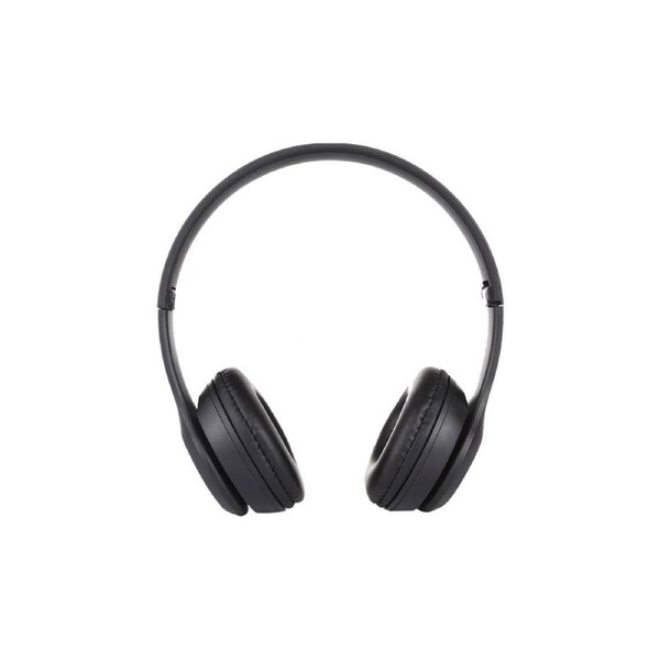 Dark Player Foldable Wireless Bluetooth Headphones with 3.5mm AUX Jack - Black