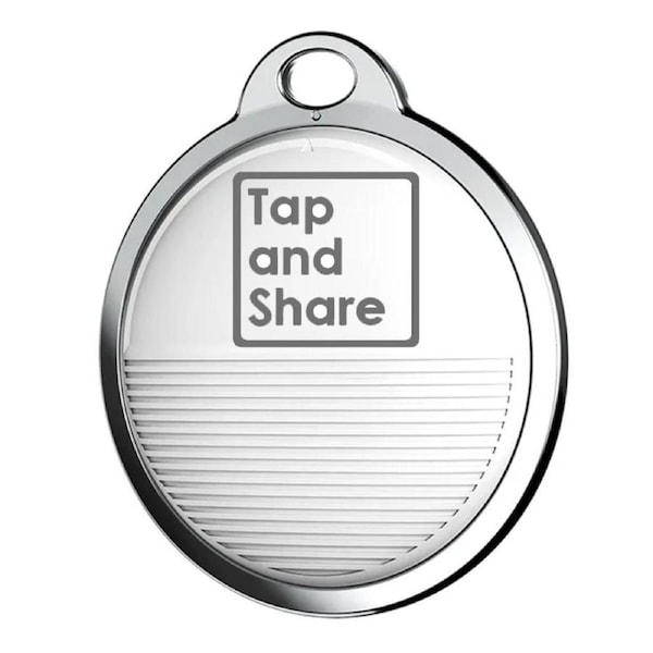 Tap and Share 2-In-1 SmartTrack Pet Tag with 'Am I Lost' - Smart Pet Tracker - White