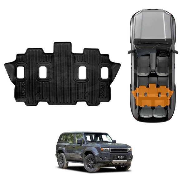 3D Third Row Seat Floor Mat for Toyota Prado 250 Series 7 Seater 2024-2025 Heavy Duty All Weather Car Mats Carpet Liner