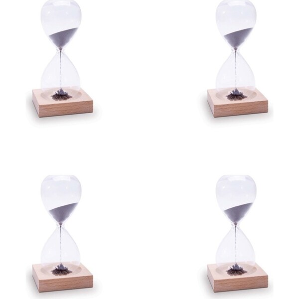 4x IS GIFT Sands Of Time Magnetic Hourglass Home Decor 17cm