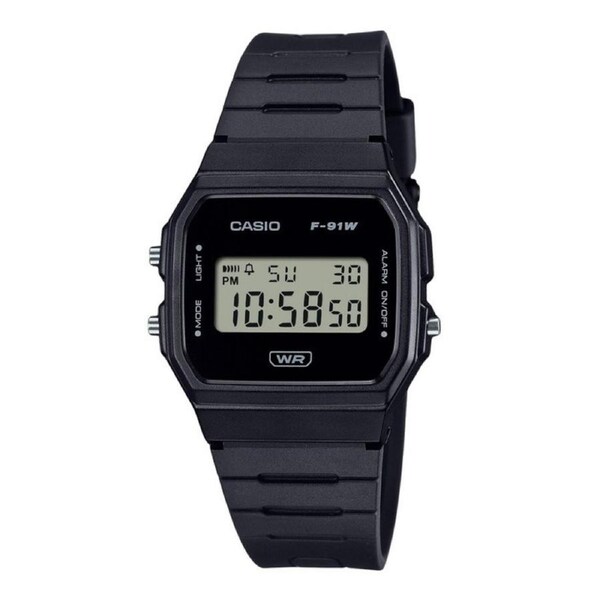 Casio F-91 Digital Black Bio Based Resin Strap Quartz F-91WB-1A WR Unisex Watch