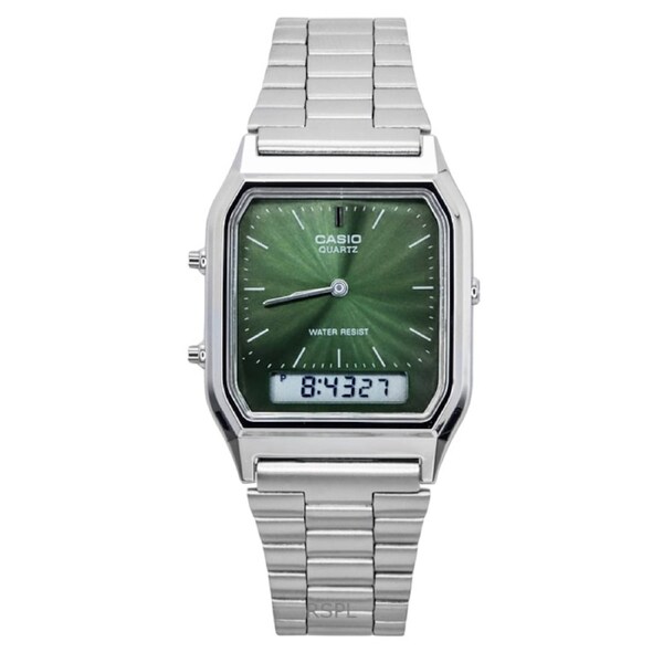 Casio Vintage Analog-Digital Alarm Dual Time Quartz AQ-230A-3AMQY Unisex Watch