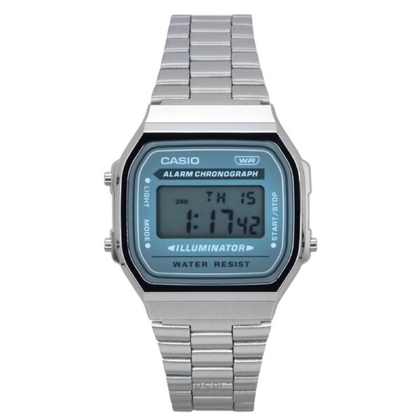 Casio Vintage Digital Alarm Chronograph Illuminator Light A168WA-3A Mens Watch