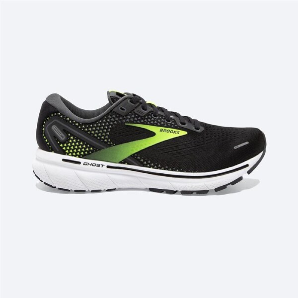 Brooks Mens Ghost 14 Sneakers Athletic Road Running Shoes - Black/Green US 12
