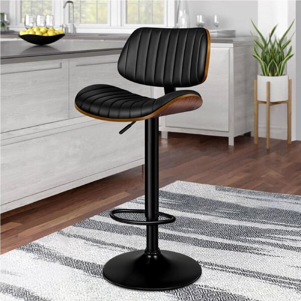 ALFORDSON Bar Stool Upholstered Backrest Black