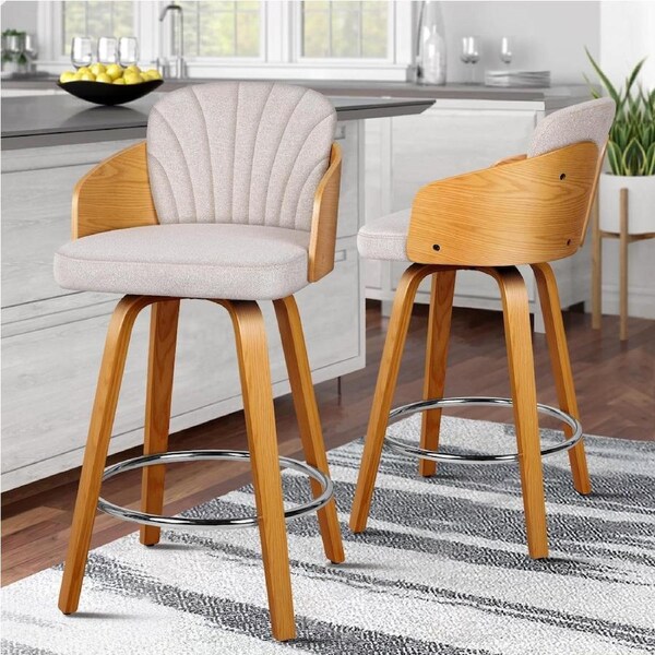 2x ALFORDSON Bar Stools Kitchen Stool Grey