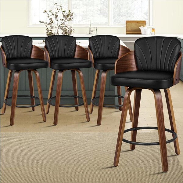 4x ALFORDSON Bar Stools Kitchen Stool Black