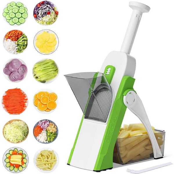 Safe Mandoline Vegetable Slicer, Adjustable Vegetable Chopper Mandolin Kitchen
