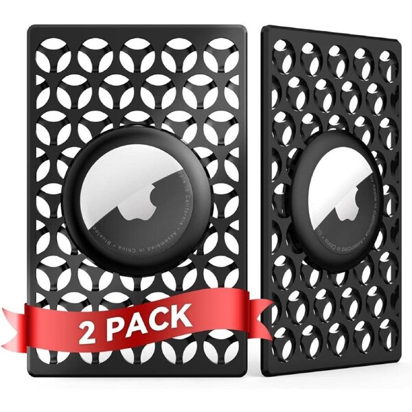 2 Packs Apple Airtag Holder, Airtag Wallet Card Case, Ultra Slim Credit Card Size AirTags Case for Purse, Wallet, Handbag, Backpack