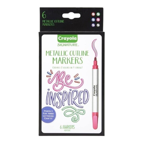 Crayola Liquid Metallic Outline Paint Markers 6 Pack