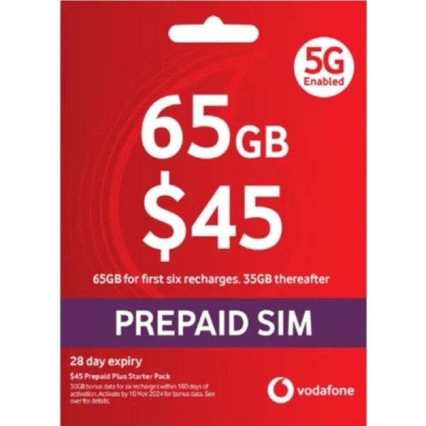 Vodafone $45 Starter Pack SIM Card