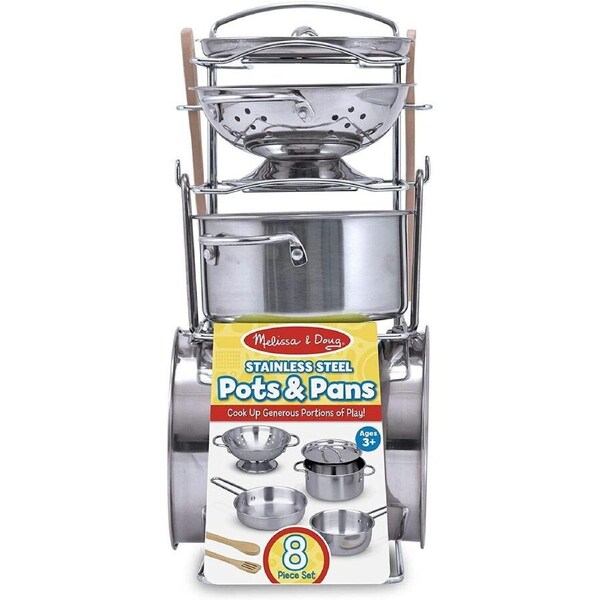 Melissa & Doug Let's Play House! Stainless Steel Pots & Pans Play Set