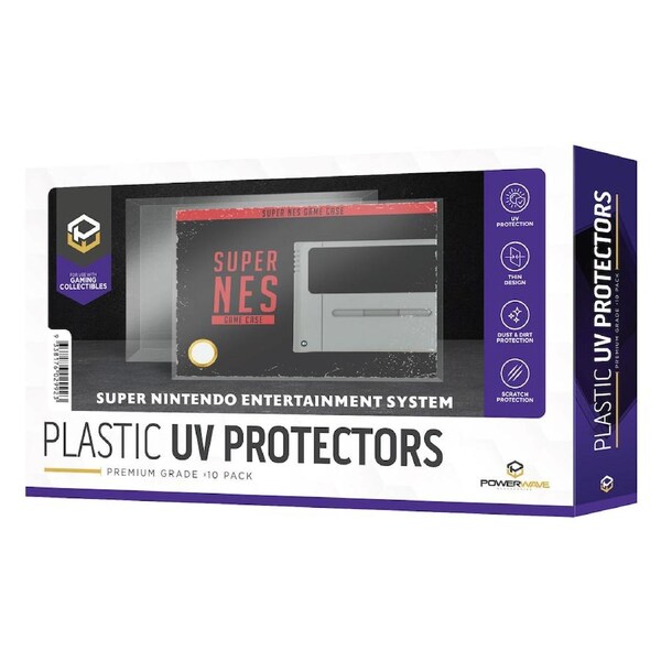 Powerwave SNES and N64 Game Box 0.5mm Plastic UV Protector 10 Pack