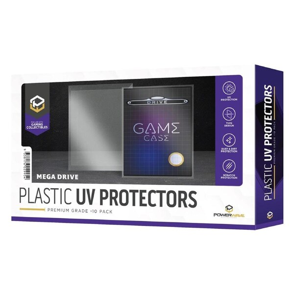 Powerwave Mega Drive Game Case 0.5mm Plastic UV Protector 10 Pack