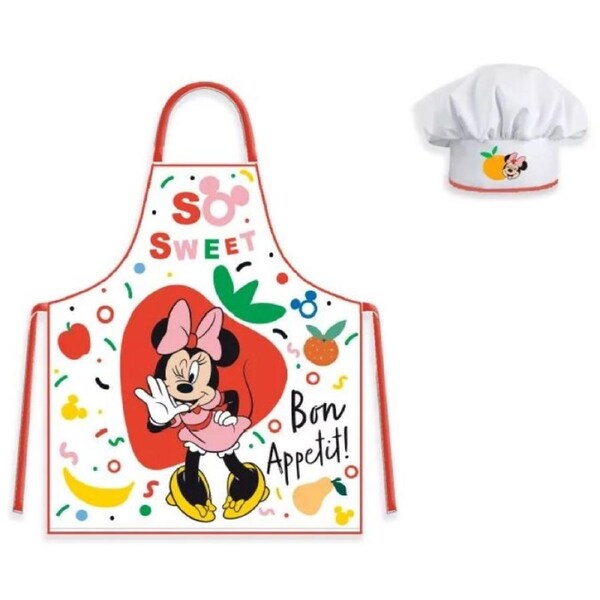 Disney Minnie Mouse Bon Appetit Kids Apron and Chef's Hat Set