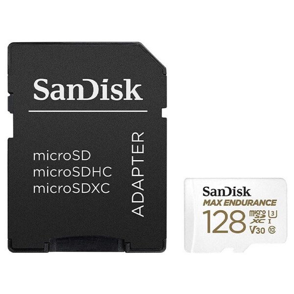 SanDisk 128GB Max Endurance V30 C10 U3 MicroSDXC Card with Adapter (SDSQQVR-128G-GN6IA)