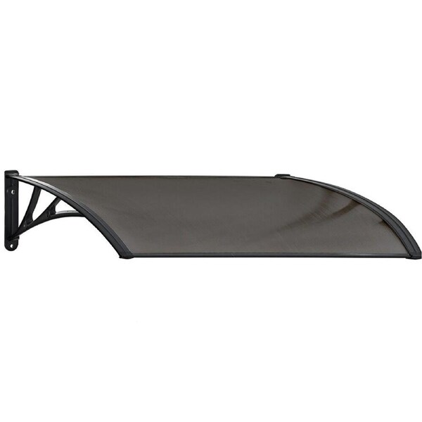 SHADE SHIELD 1x1m Exterior Awning, Black DIY External UV Rain Protection Grey Tinted Polycarbonate Canopy Cover