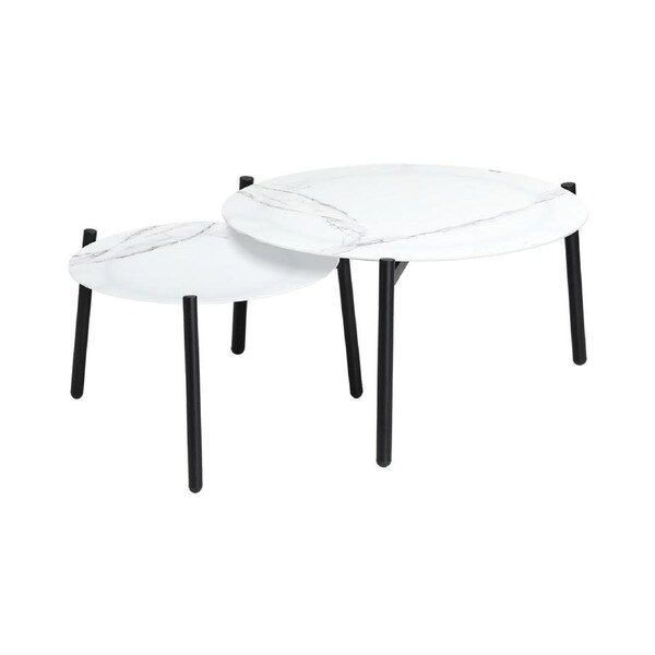 Livsip Coffee Side Marble Table 50/70cm Set Desk Patio Outdoor Furniture Garden