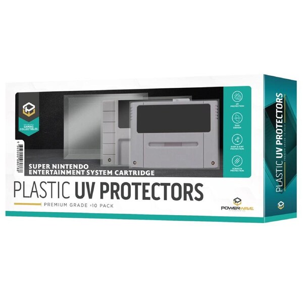 Powerwave SNES Cartridge 0.5mm Plastic UV Protector 10 Pack