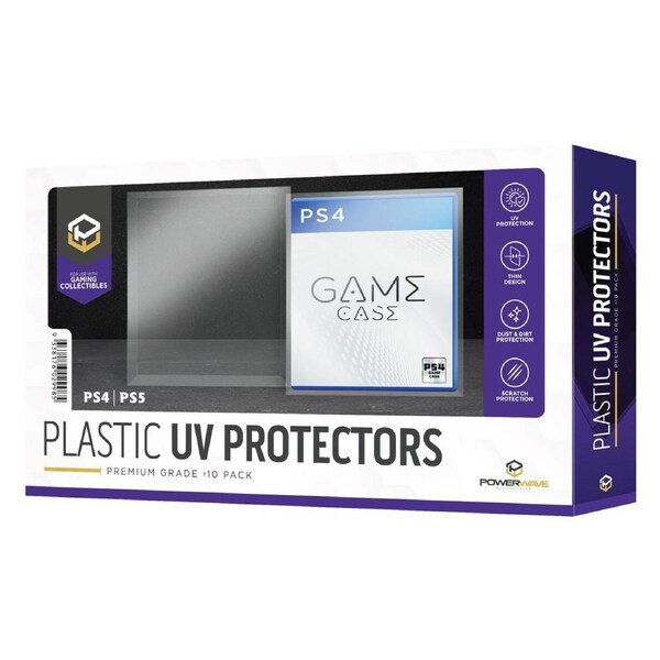 Powerwave PS4 and PS5 Game Case 0.5mm Plastic UV Protector 10 Pack