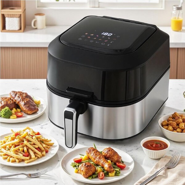 1x 5.5L Air Fryer & Grill Devanti LCD Fryers 1500W
