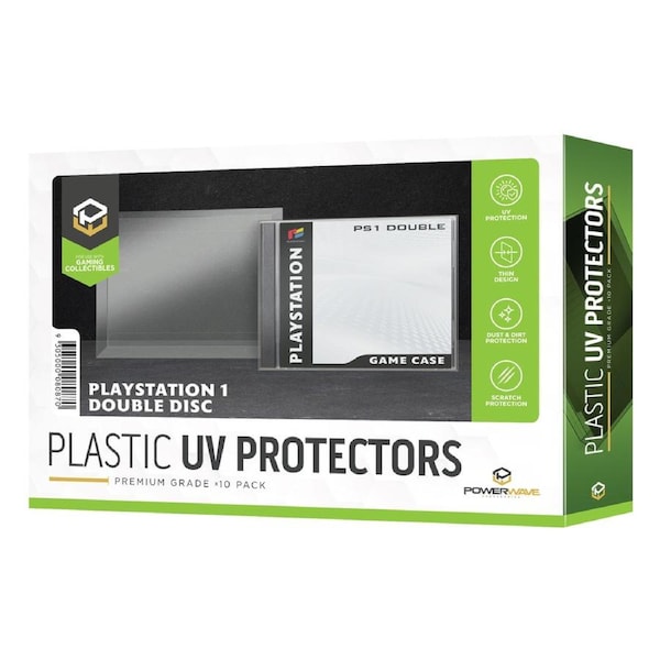 Powerwave PS1 Double Game Case 0.5mm Plastic UV Protector 10 Pack