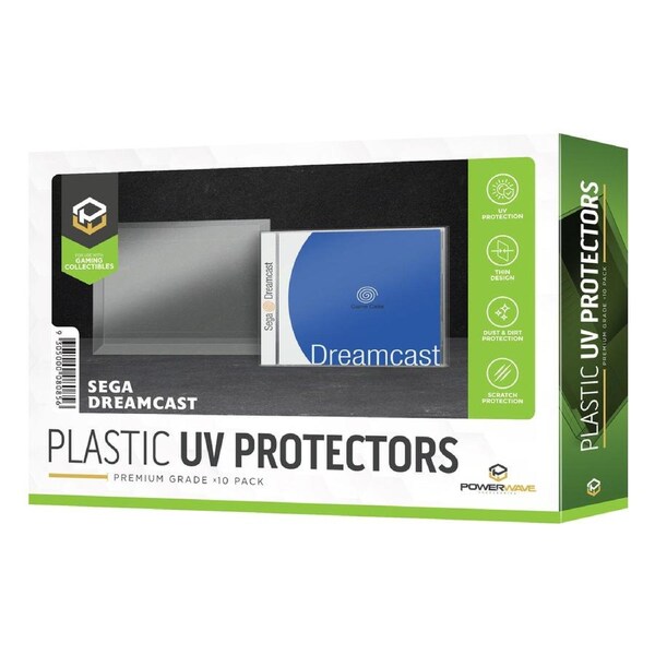 Powerwave Sega Dreamcast Cartridge Box 0.5mm Plastic UV Protector 10 Pack