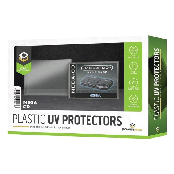 Powerwave Mega CD Game Case 0.5mm Plastic UV Protector 10 Pack