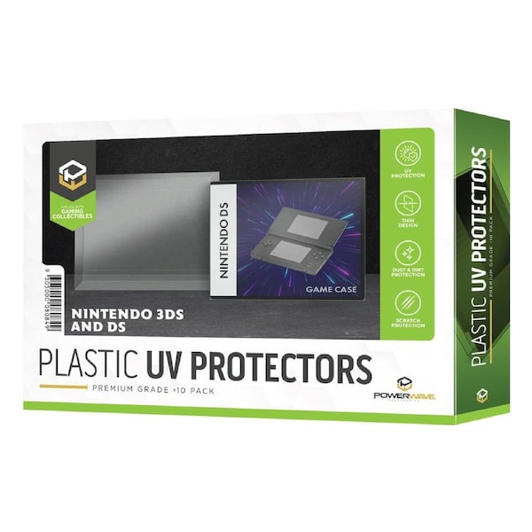 Powerwave Nintendo DS and 3DS Game Case 0.5mm Plastic UV Protector 10 Pack