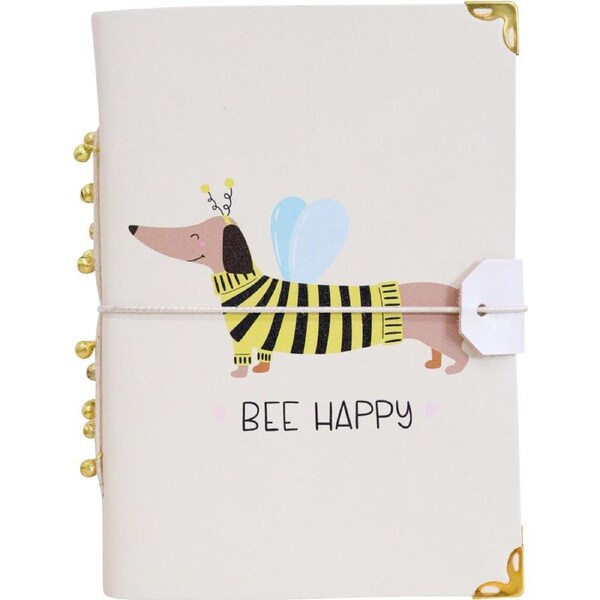 LVD Leather Notebook Home/Office Writing Stationery 18x13cm Dachshund Bee