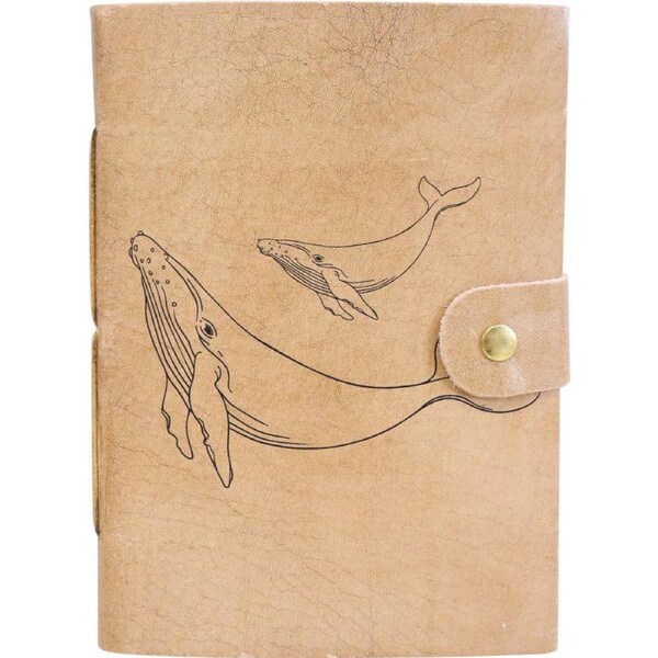 LVD Leather Notebook Writing Stationery Journal/Diary 18x13cm Whale Natural