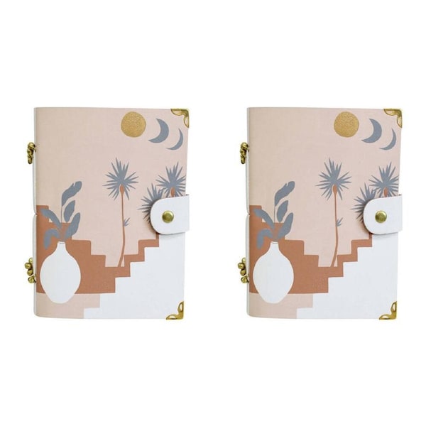 2x LVD Leather Notebook Home/Office Writing Journal 18x13cm Morroc Moon