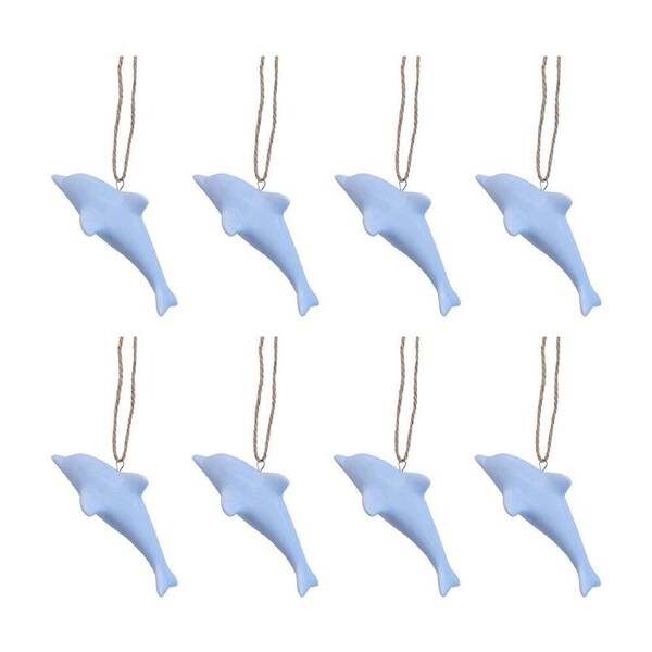 8x LVD Ceramic Hanging Dolphin Home/Room Ornament Display Decor 11x6cm Tidal