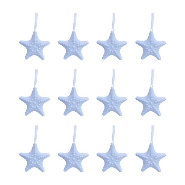 12x LVD Ceramic Hanging Starfish Living Room Ornament X-mas Decor 8x8cm Tidal