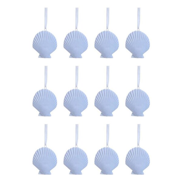 12x LVD Ceramic Hanging Shell Home/Office Ornament Display Decor 8x6cm Tidal