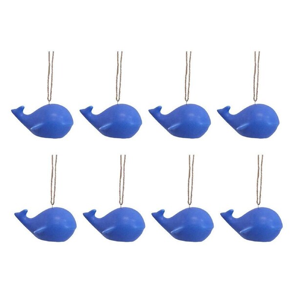8x LVD Ceramic Hanging Whale Home/Office Ornament Display Decor 11x6cm Blue