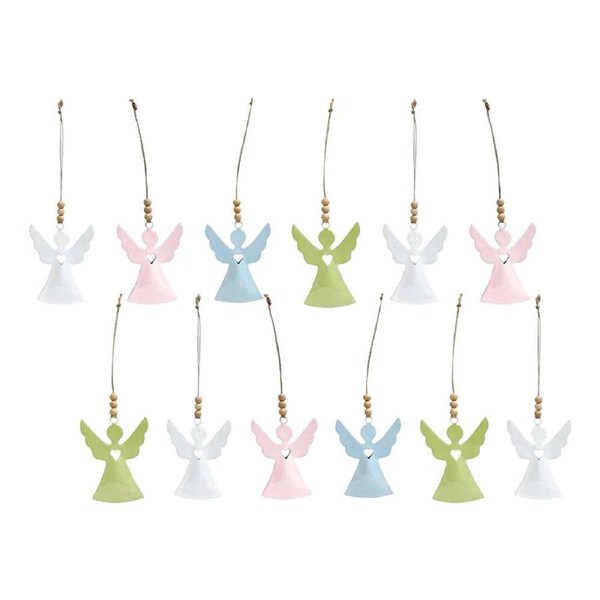 12x LVD Hanging Angel Piece Wooden Ornament HomeDecor Charm 10cm Assorted