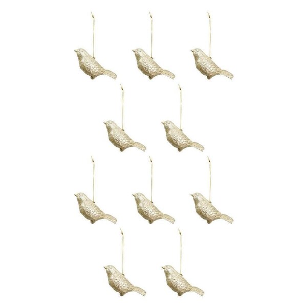 10x LVD Decoration Hanging Bird Plastic Ornament Home/Garden Holiday Decor 12cm