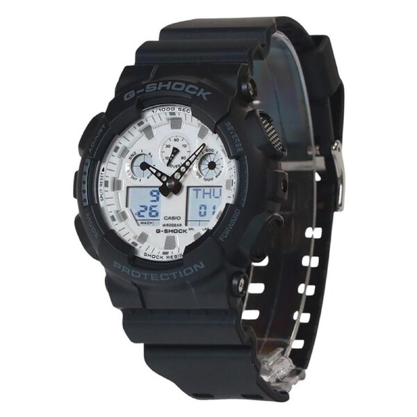 Casio G-SHOCK Analog-Digital White Dial Quartz GA-100WD-1A 200M Mens Watch